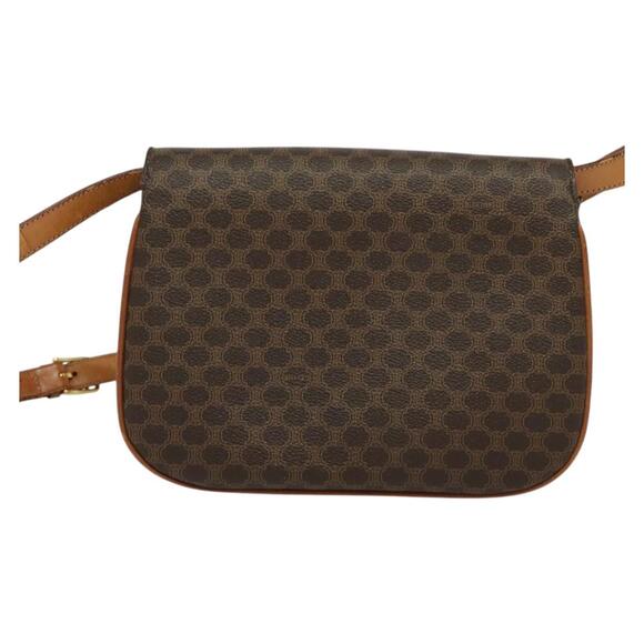 CELINE Macadam Canvas Shoulder Bag Pvc Leather Brown Gold - Picture 3 of 13